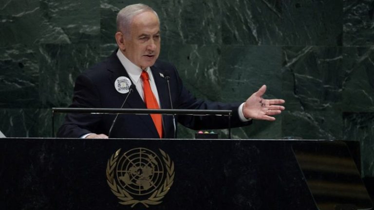 Netanyahu broadcasts United Nations message into Gaza accusing world leaders of appeasing ‘evil’