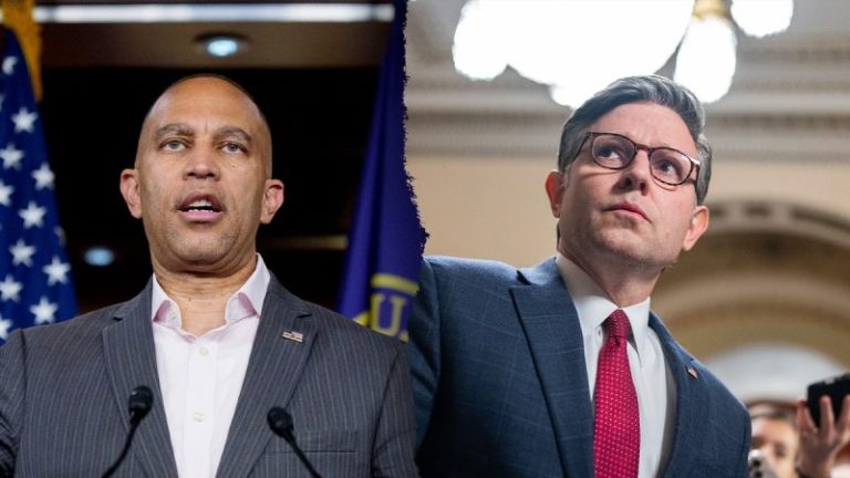Mike Johnson fires back at Hakeem Jeffries’ ‘desperate’ call for televised shutdown debate